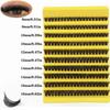 8-16mm Mixed Size D-Curl Design 80D Russian Curl False Eyelashes, Natural Soft Fluffy Cluster Fake Lashes, Wispy Smoke Effect DIY Lashes