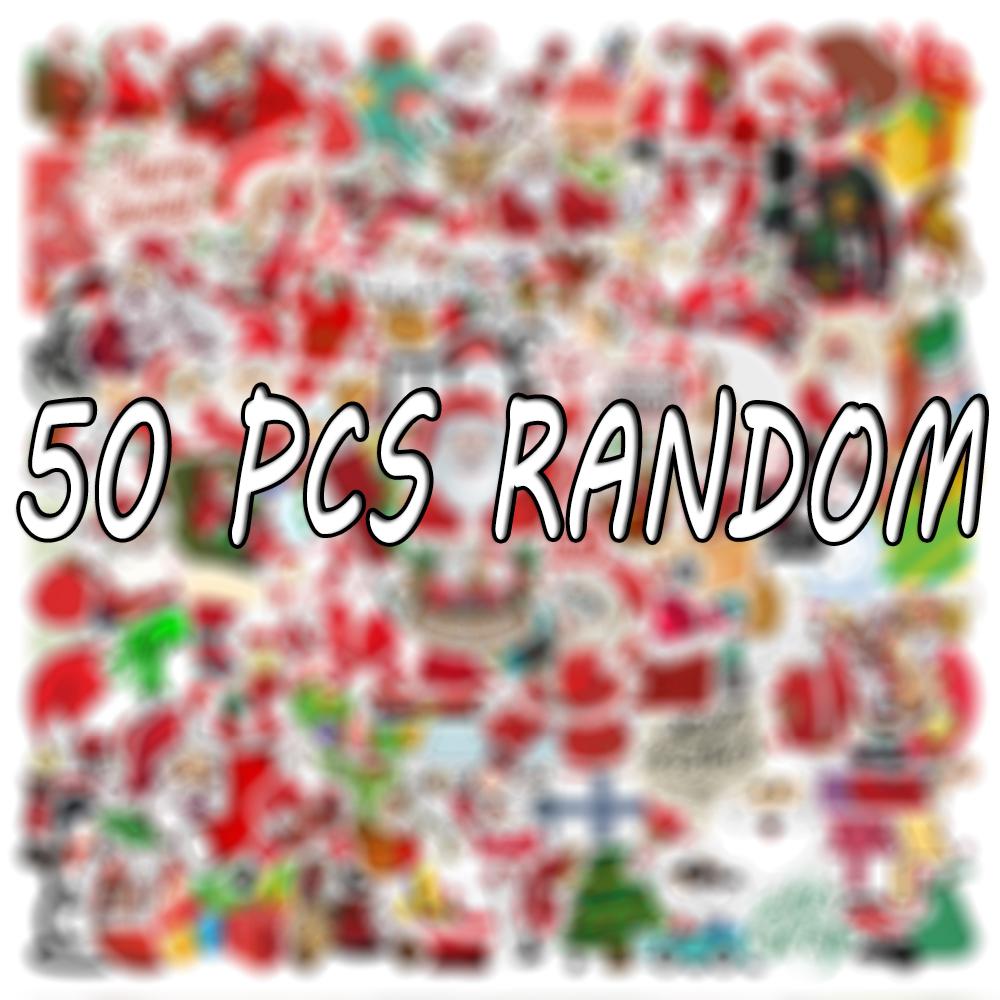 10 30 50 100PCS Cartoon Cute Santa Claus Christmas Graffiti Stickers Scooter Laptop Guitar New Year Decoration Decals Sticker F5