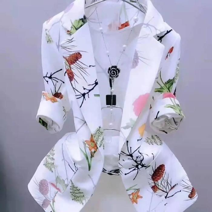 2025 Spring/Summer Women's Printed Short Slim Sunscreen Cardigan Jacket
