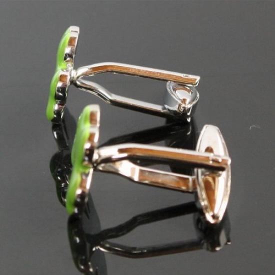 Kamakura Warsztat Spinek do Mankietów Spinki do Mankietów Koniczynka Shamrock cf268