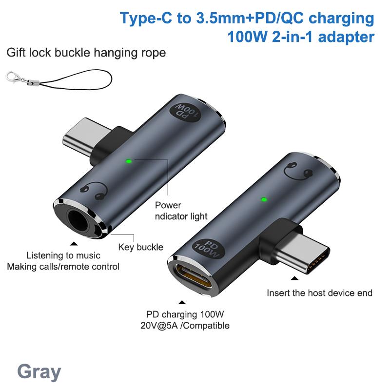 

Адаптер для проводных наушников 3 в 1 3,5 мм на Type-C для iPhone 15 16, адаптер питания с быстрой зарядкой PD 100 Вт для Samsung Huawei Xiaomi чёрный