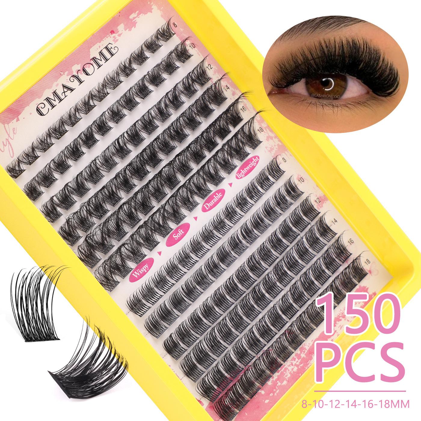 

Одинарный пучок С-завиток Многоразовые накладные ресницы натуральной густоты 8-18 мм сегментированные ресницы