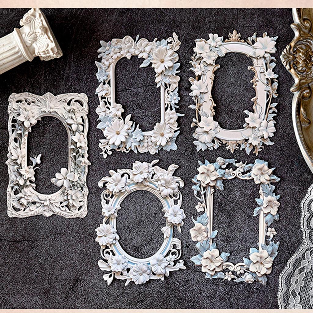 10Sheets Vintage Embossed Cutout Frame Collage Cards Scrapbooking Background Collage Paper for Journaling Paper Craft
