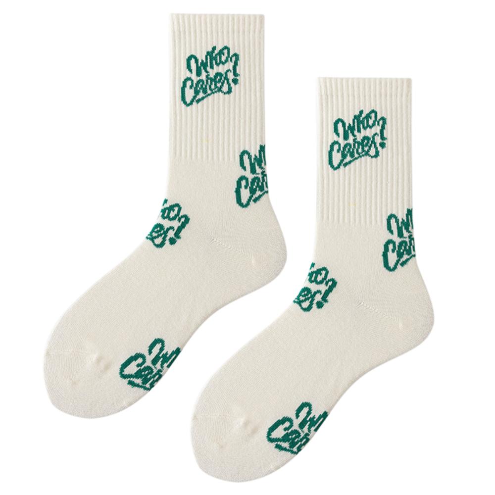 

Japanese Style Mid Tube Socks Cotton Autumn Winter Sports Socks Trendy Green Socks For Women Men E