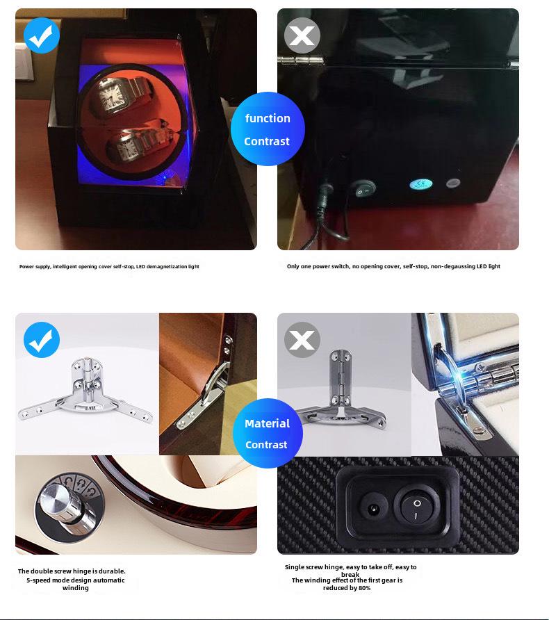 Automatic Watch Winder Box: 4+6 Watch Rotator Case for Mechanical Watches