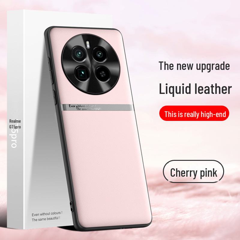 Liquid Leather Anti-Fall Protective Case for the Realme GT5 Pro - Anti-Fouling Cover, One by One Delivery