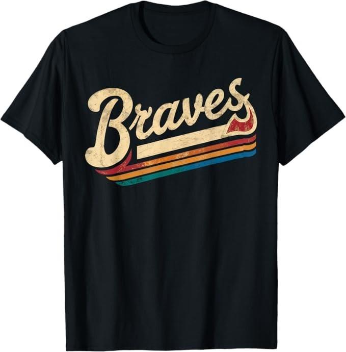 

Винтажная футболка Braves с именем, ретро, классическая XL