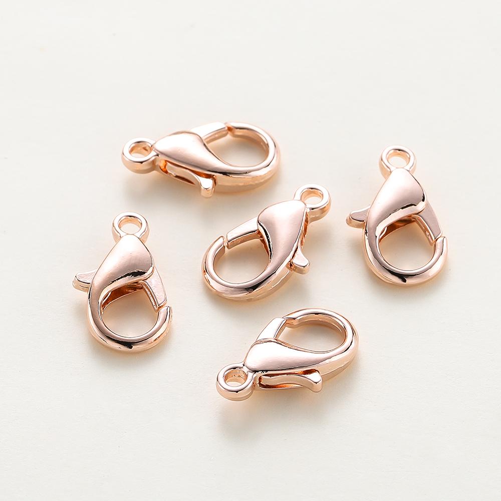10 pièces/lot Chaîne d'extension de collier Plaqué Or 14K 18K Fermoirs mousqueton Anneaux de jonction Clips Pour Bijoux DIY Sac Artisanat