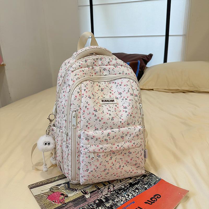 Hochwertiger, frischer und süßer, kleiner floraler Rucksack, leichter Rucksack mit großem Fassungsvermögen für Mittelschüler