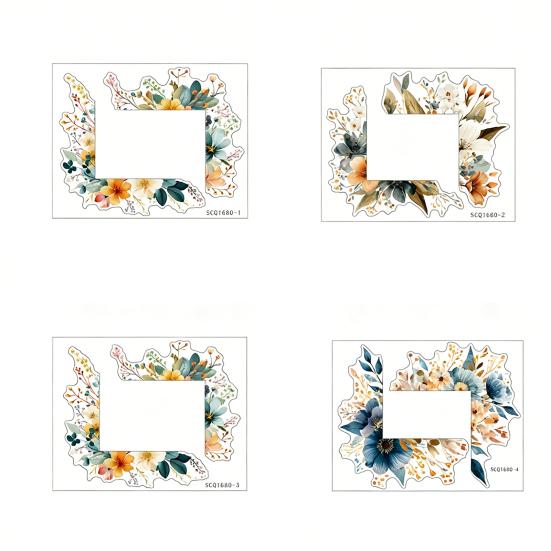 4 Pcs Plants Flower Switch Stickers Leaves Floral Light Switch Decal Removable Socket
