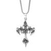 Flame Retro Cross Stainless Steel Pendant Necklace for Men