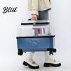Wheeled Pet Carrier Strap Breathable Trolley Case Wheels Transparent Cat with Convenient Shoulder Holes Large