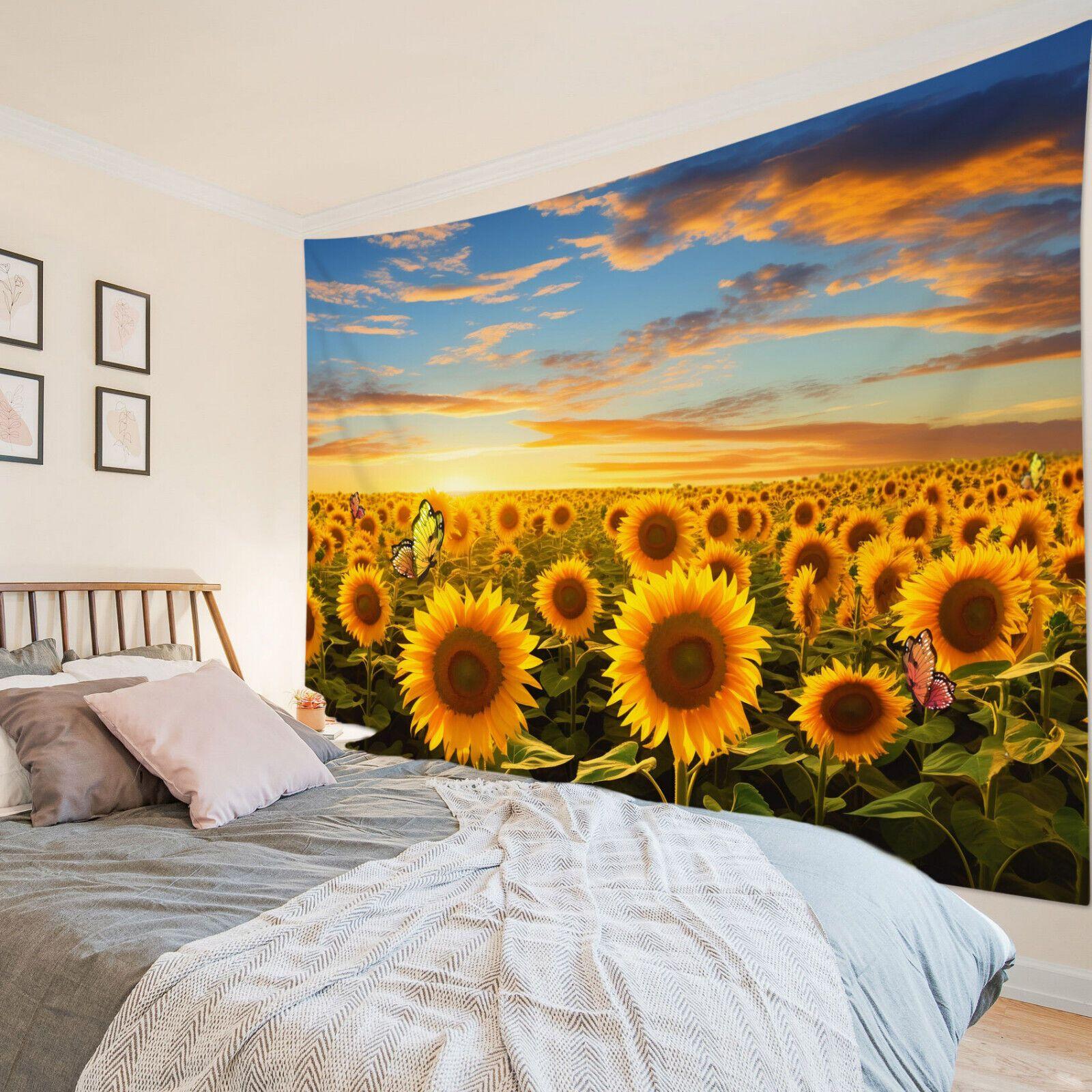 Tapestry sunset landscape sunflower 75x100