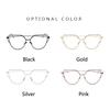 Ochelari cu rame metalice aurii Ochelari pentru pisici Ochelari de vedere cu lentile transparente Ochelari de soare retro de designer de brand