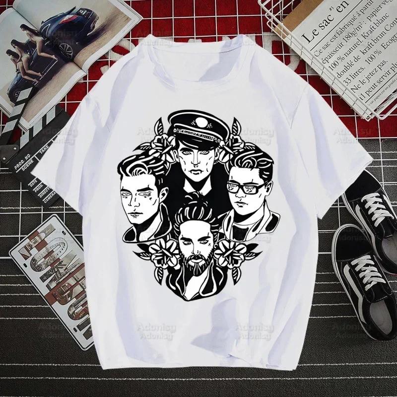 Tokio Hotel Group Musik Harajuku Herren T-Shirts Tees Shirt Tops Design Kurzärmelig Y2K Ästhetik 90er Anime T-Shirt