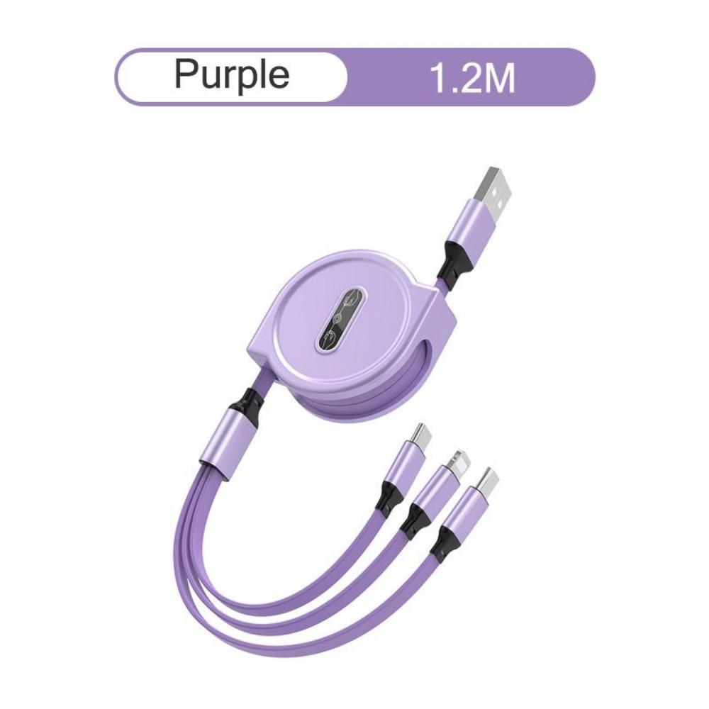 3-in-1-Ladekabel, einziehbares USB-Ladekabel, schnelles Laden für XiaoMi HuaWei Samsung, tragbares Ladekabel, Micro Typ-C
