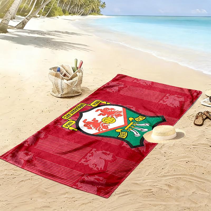 Ręcznik plażowy z nadrukiem Wrexham AFC, Duży miękki szybkoschnący ręcznik na plażę, kemping, basen
