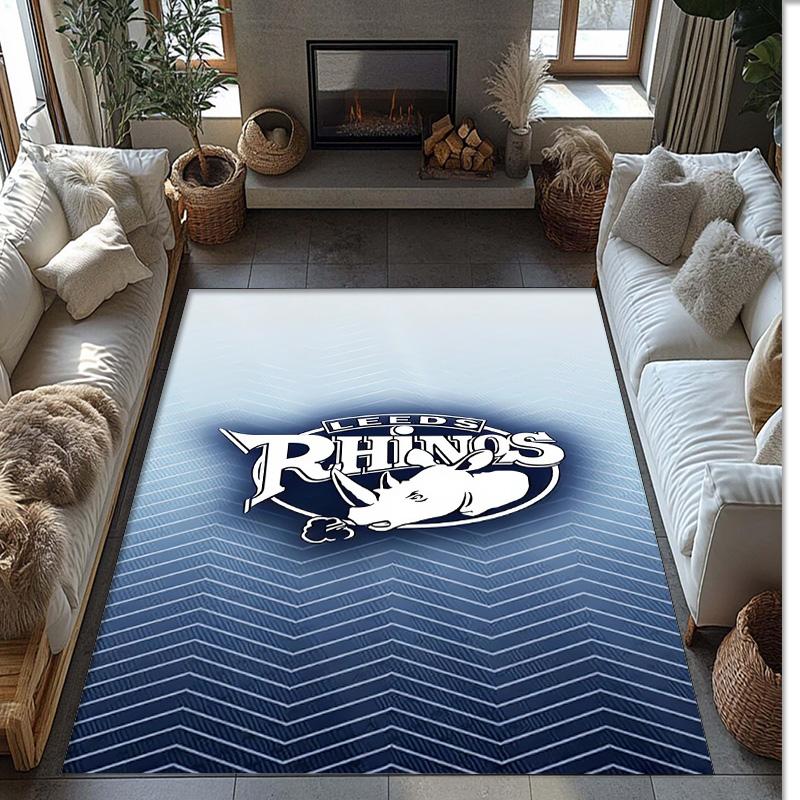 Leeds Rhinos Crystal Velvet Carpet Soft Anti?Slip Floor Mat Comfortable Home Living Room Bedroom Decor Rug