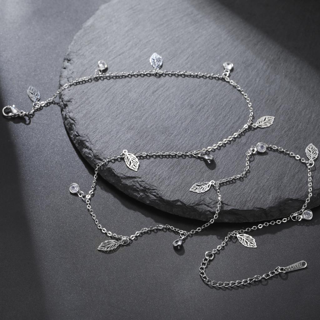 My Shape Leaf Charms Choker CZ Crystal Jewelry for Women Delicate Silver Plated Necklace Minimalist Gifts 2025 Trend