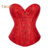 Women Shapewear Lace Up Overbust Corset Bustier Top Hourglass Figure Push-up Bodyshaper with 12 Bones