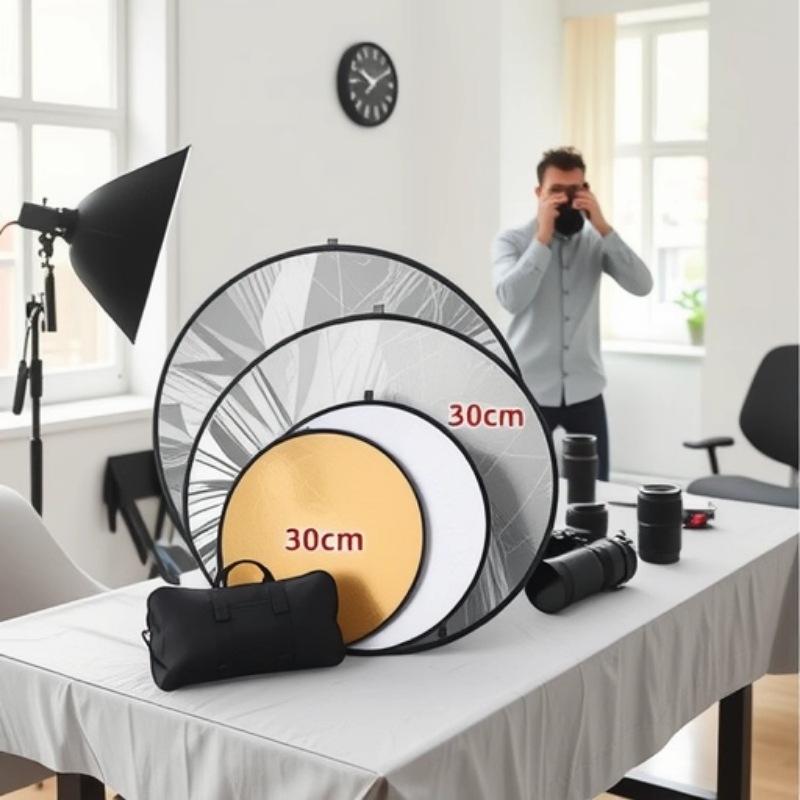 2 In 1 Photography Light Reflector Foldable Portable For Outdoor Studio Portrait Product Shooting 30Cm/60Cm/80Cm