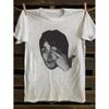 Men's & Women's Funny Matching Couples T-Shirt - White with Black Character Print Retro Loose Fit Short Sleeve Round Neck Tee - Hot Transfer Design