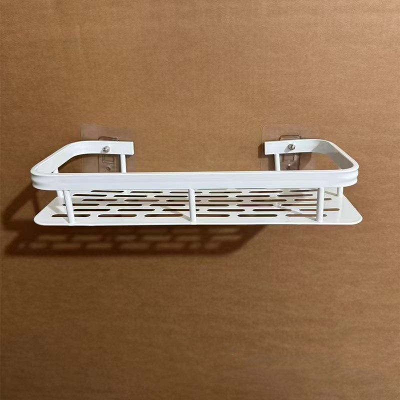 No-Drill Wall-Mounted Bathroom Storage Rack - Aluminum Nail-Free Shelves