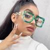 Twooo 3207 Übergroße quadratische Brille mit modischem Bügel Sonnenbrille Damen