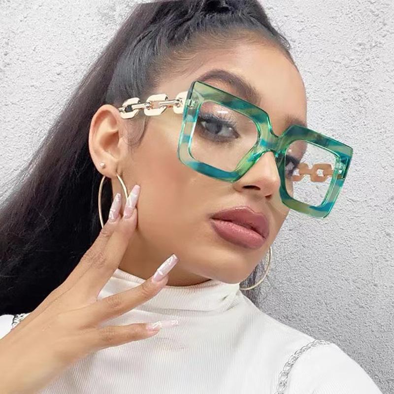 Twooo 3207 Übergroße quadratische Brille mit modischem Bügel Sonnenbrille Damen