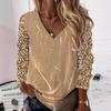 Women S Casual V Neck Long Sleeve Pullover Digital Print T Shirt