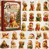 Holiday Countdown Calendar Dog Advent Calendar, 24-Day Christmas Acrylic Ornament Set with Themed Souvenirs Mini Figures, Tree Hanging Decor, Gift for