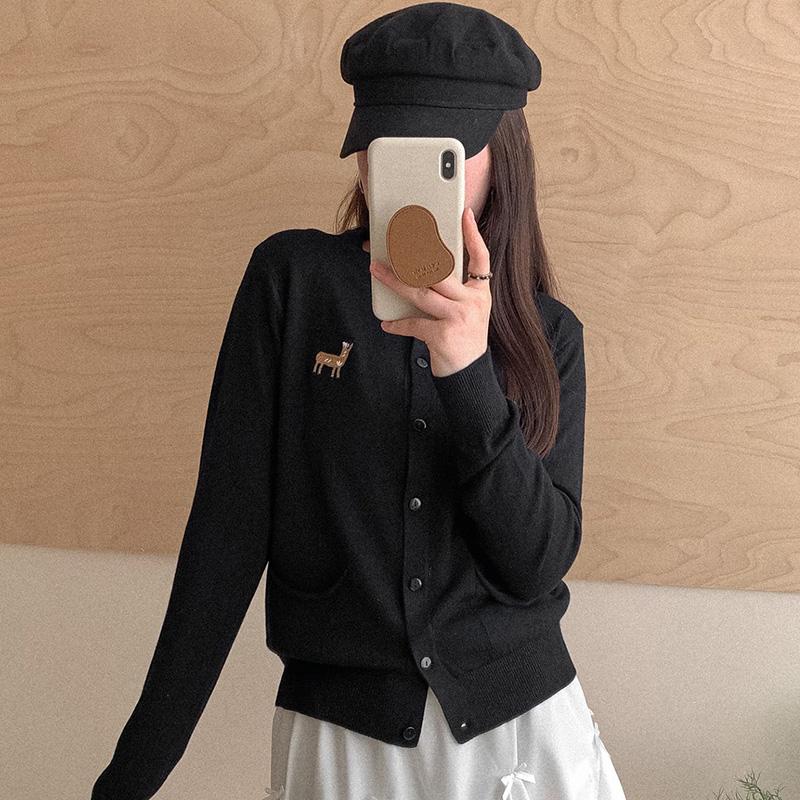 Women's Lightweight 50% Wool 50% Mulberry Silk Cardigan - 4-Season Versatile Knitwear for All-Year Comfort & Style