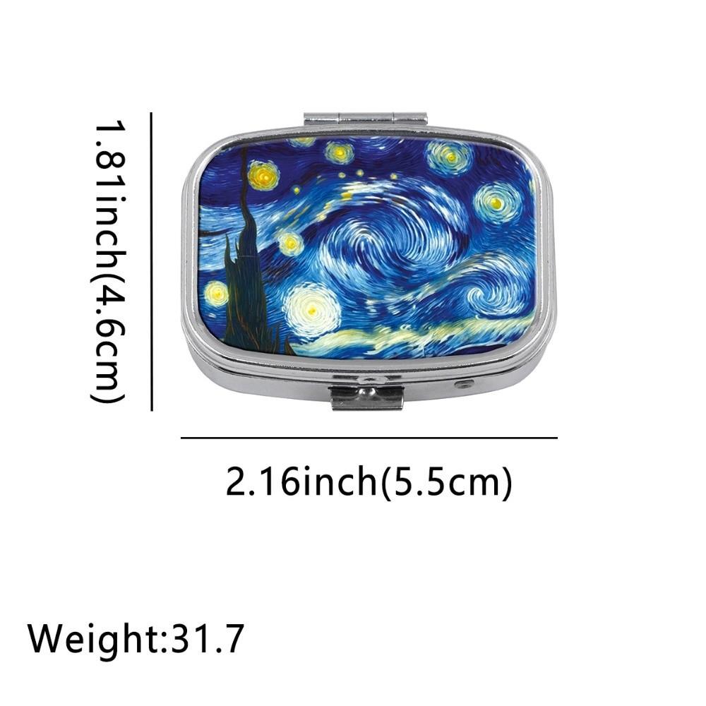 

Portable With 2 Compartments Pill Box Oil Painting Moisture Resistant Metal Medicine Box Light-proof Travel Sealed Box
