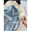 Fufu Baby Blue Semi-High Neck Slim Fit Long Sleeve Knit Sweater for Autumn and Winter
