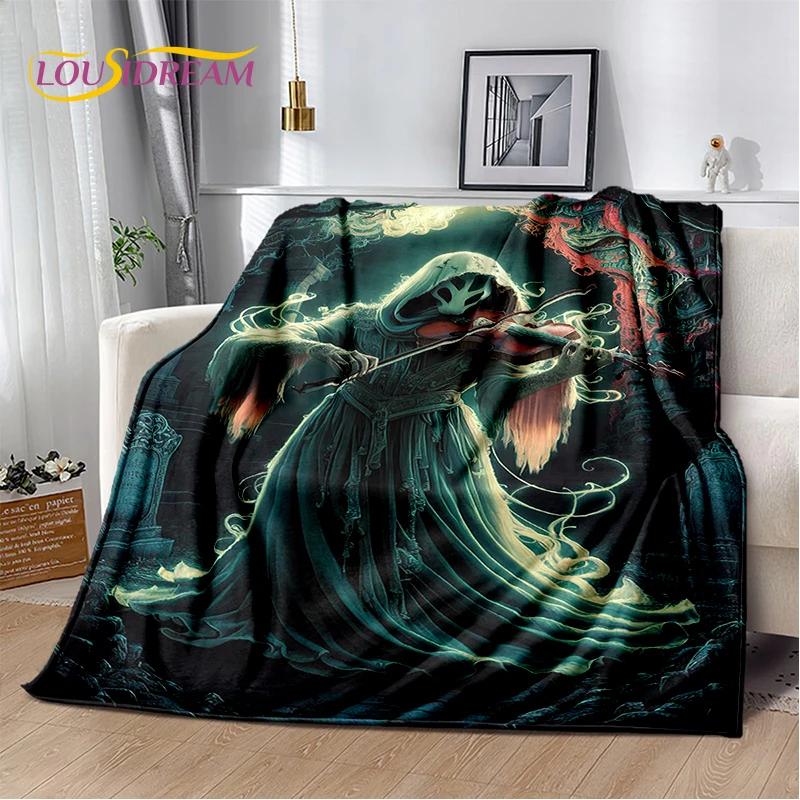 Stil Gothic Horror Charakter Totenkopf Geist Geist Weiche Decke für Zuhause Schlafzimmer Bett Sofa Picknick Reisen Perfektes Geschenk