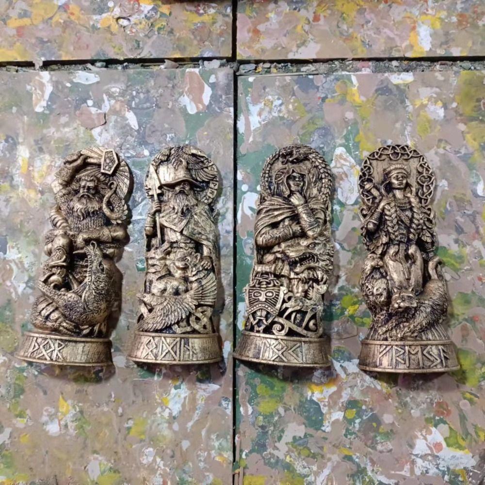 Carving Nordic Gods Sculpture Resin Crafts Myths and Legends Statue Home Decoration