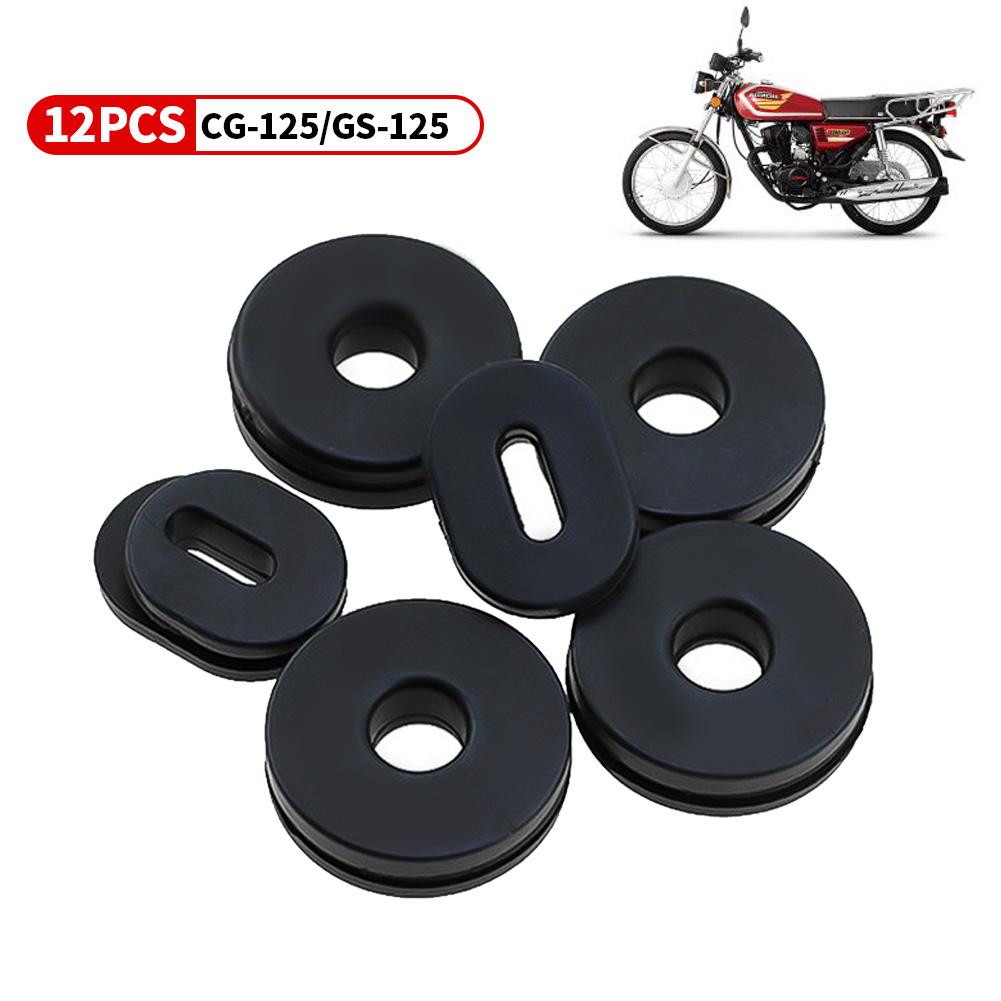 12ks Motocyklový boční kryt Gumové průchodky Goldwing Šrouby kapotáže pro Honda CG125 CT125 CB 100 125 550K 550F 750F CL100 TL125