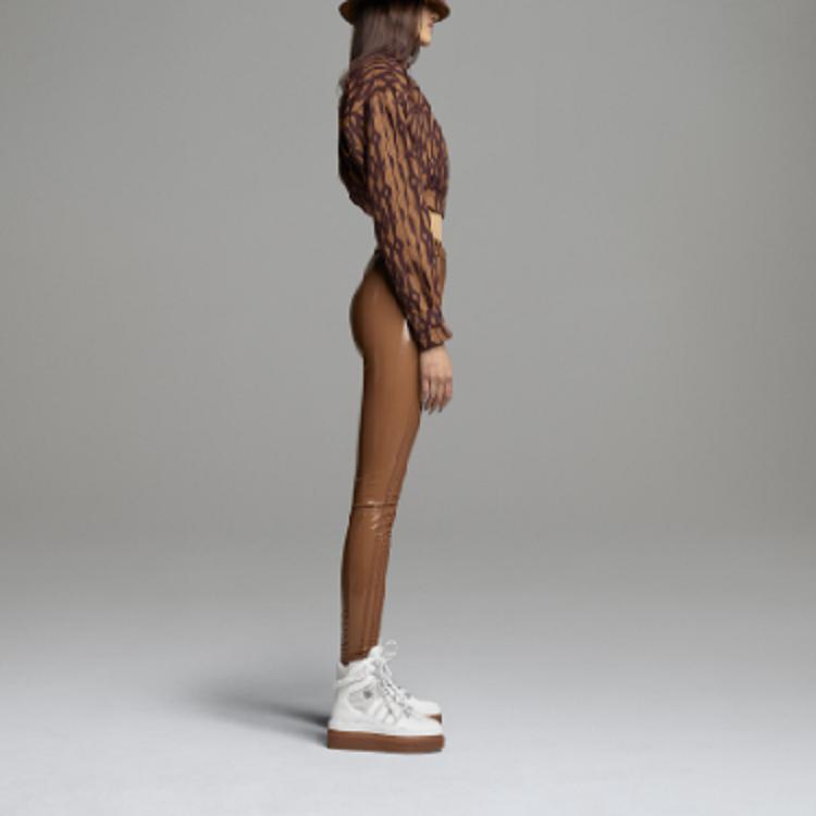 Adidas Originals X Ivy Park Collaboration Short Printed Stand Collar Sports Jacket Women Jackets Brown HB8423