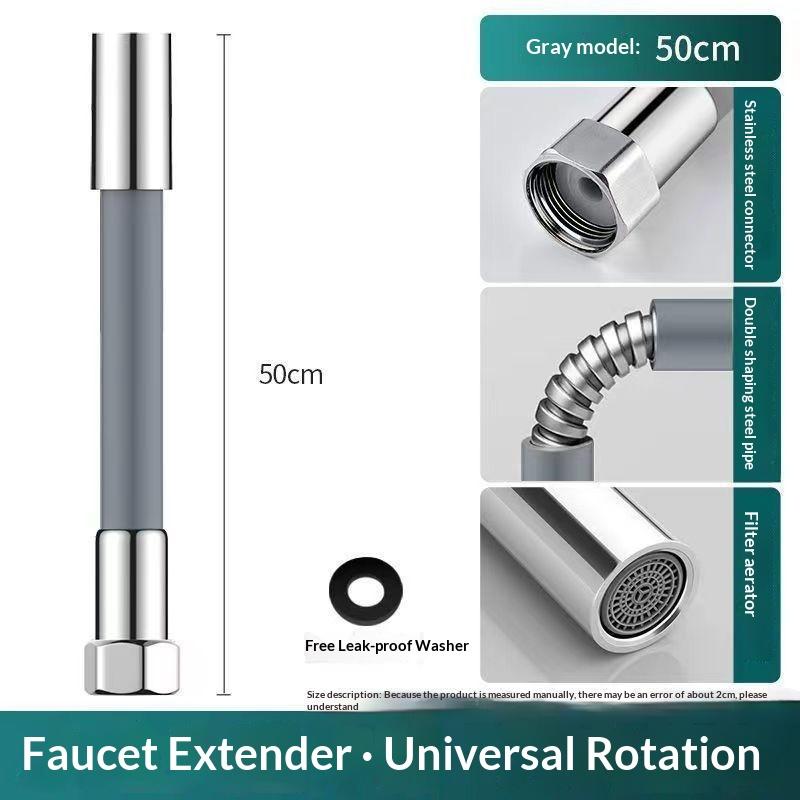 Faucet Extension Hose Rust Resistant Leak Proof 360 Degree Flexible Bendable for Home Laundry Room Utility Sink