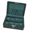 8-Fächer Uhrenbox Vitrine Organizer Schmuckaufbewahrungsbox für Männer Frauen Mikrofaserleder Grün