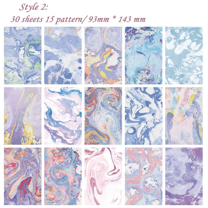 6 Style 30pcs Rainbow Color Printed Texture Scrapbooking Background Paper Pack Handmade Craft Paper DIY Card Paper