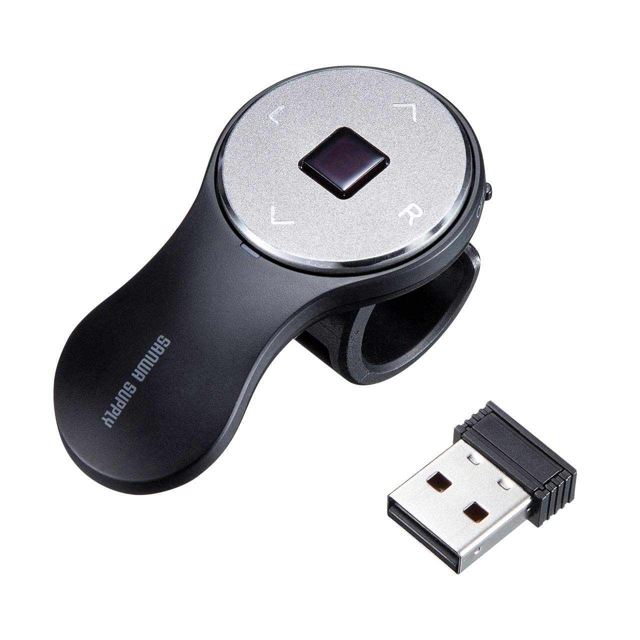 

Sanwa Supply MA-RING2BK Ring Mouse, USB Wireless, Rechargeable, Compact, 1200dpi, Black