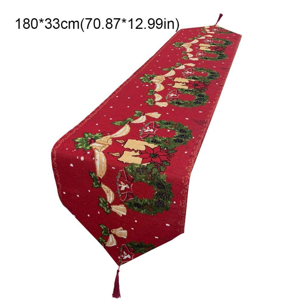 Snowman Printed Christmas Table Runner Long Santa Claus Tablecloth Xmas Desktop Decoration  Event