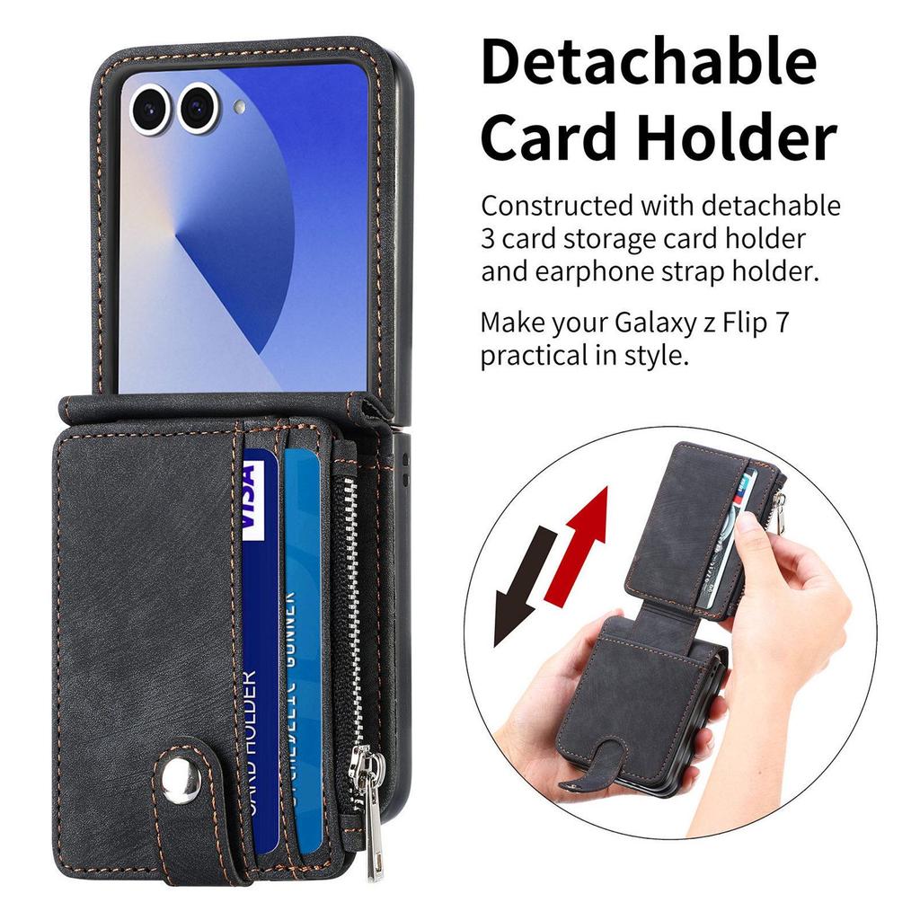 Samsung Z Flip7 Anti-Fall Lederhülle für Z Flip6 - Faltbar & Schützend