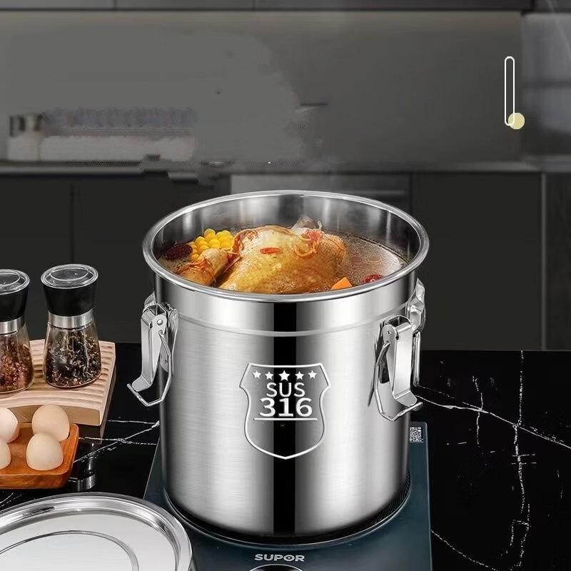 ZISIZ 316 Stainless Steel Multi-purpose Sealed Storage Bucket