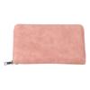 Long Women Wallet NFC RFID Blocking Purse PU Leather Credit Card Holder with Carrying Strap Pink