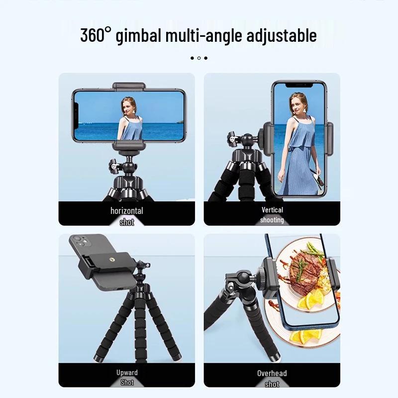 Octopus Mini Portable Selfie Stand with Bluetooth Remote for Creative Live Streaming