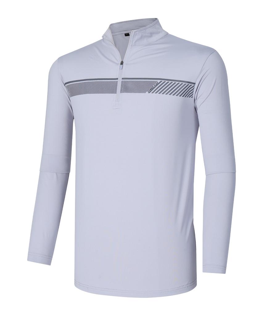 EZBUY Men'S Mark Pro Functional Long Sleeve Zip-Up T-Shirt 5 Colors (Type B)