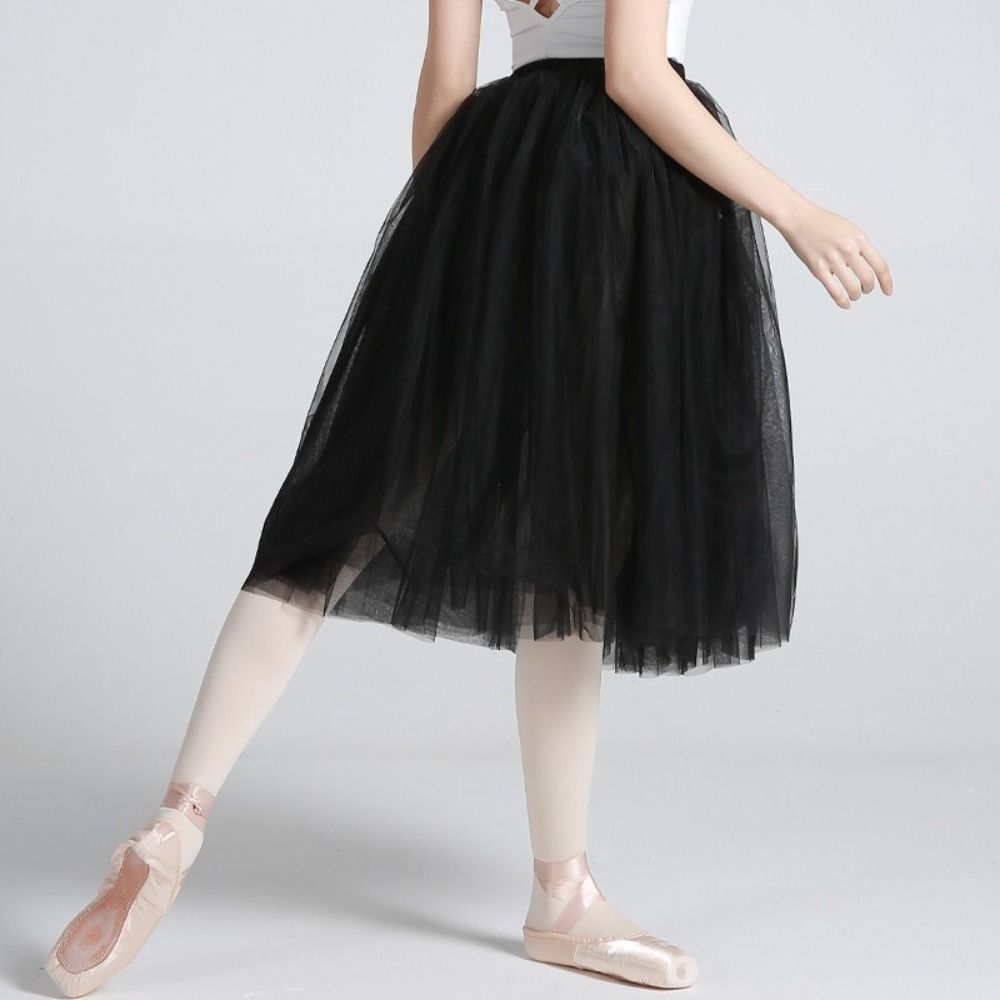 Elastic Waist Ballerina Tutus Four Layer Tulle Skirt Elegant Ballet Tutu Women