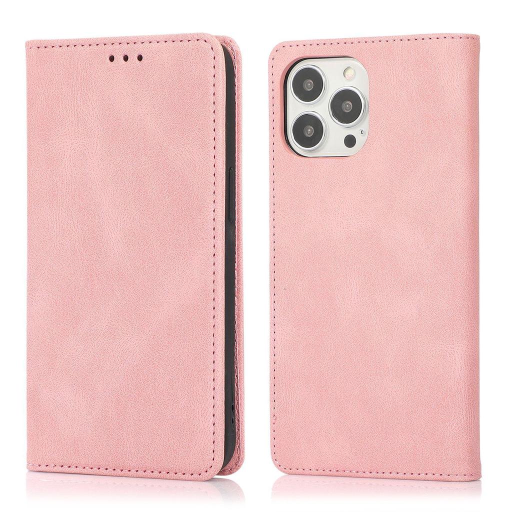iPhone 17 Pro Max Magnetic Leather Flip Case in Pure Black